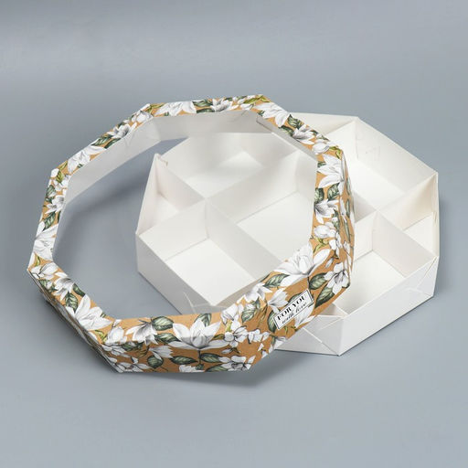 Цена за 5 шт. Коробка кондитерская, упаковка, For you with love, 27×27×5 см