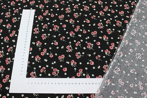 Штапель Алетта цв.черный, ш.1.45м, вискоза-100%, 100гр/м.кв - Купава фото 5