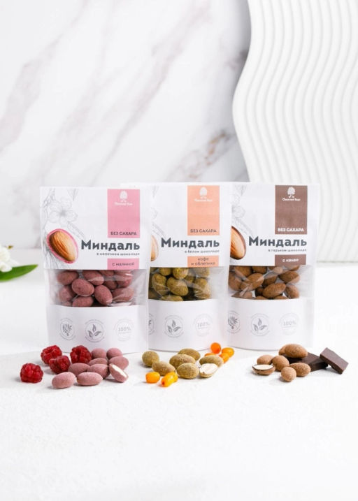 Миндаль в белом шоколаде без сахара с кофе и облепихой, 60 г - Сибирский кедр фото 16