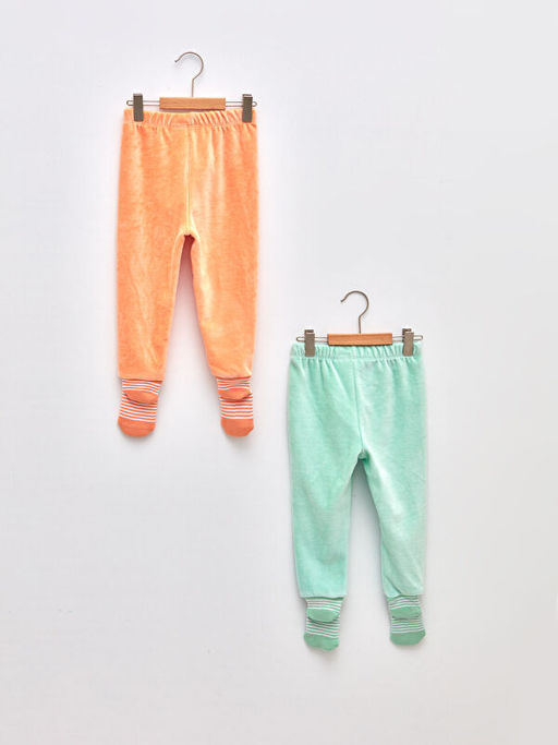 Beli Lastikli Kadife K?z Bebek ?orapl? Pijama Alt 2li - Waikiki фото 2