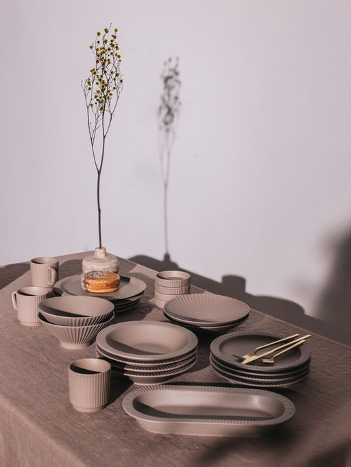 Блюдо Magistro Jarwah Lausanne, 32×15.5 см, фарфор, бежевое