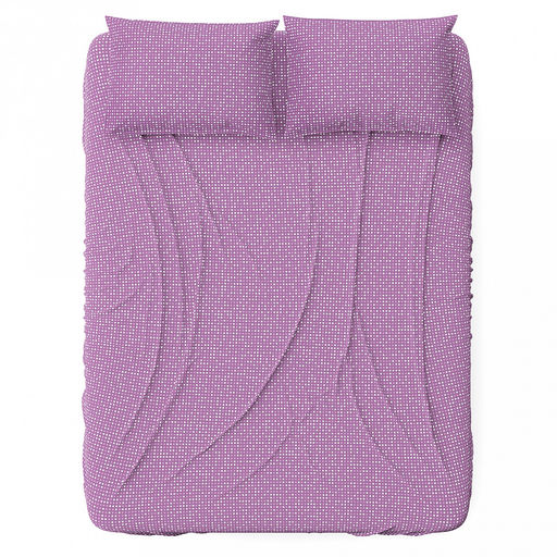 Простыня на резинке Евро Макси "Сияние" фиолетовый 180х200см, свесы 27см, поплин 115г/м2, хлопок 100%, упаковка "классическая" ПВХ 28х41см, "Домашняя мода" (Россия)