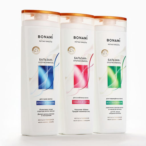 Бальзам для волос с маслом аграны и макадамии, объём и сила, 400 мл, BONAMI