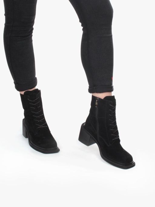 04-E21W-2B BLACK Ботинки зимние женские (натуральная замша, натуральный мех) - Фабричный китай фото 4