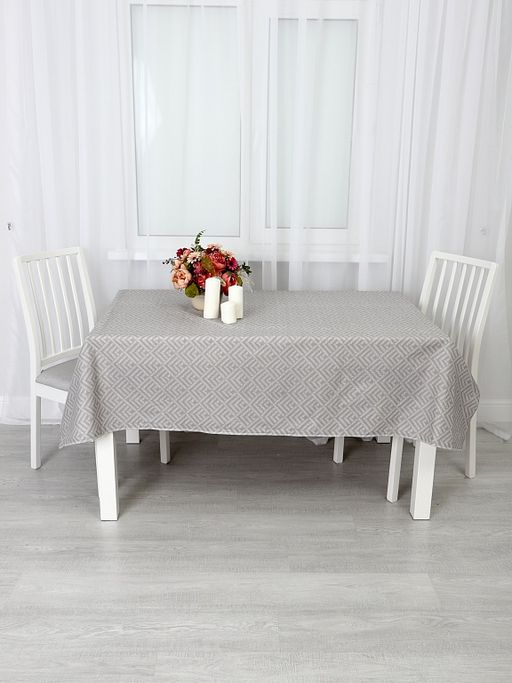 Скатерть из рогожки Ромбы серые 120х150 - Амавес-текстиль фото 2