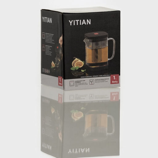 Заварочный чайник Хюгге, 600 мл, с металлическим ситом, стекло, чёрный - Simaland фото 8