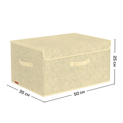 Короб стеллажный с откидной стенкой, с крышкой, 50*35*25 cм, MONET SUMMER, шт - Valiant фото 3