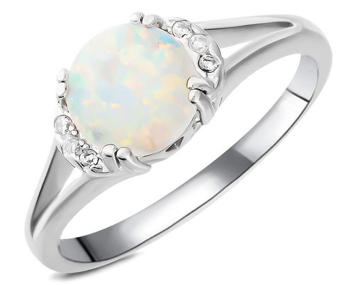 Кольцо, опал белый выр., FYN-19715