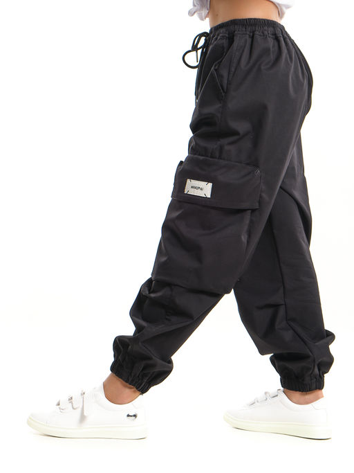 Джоггеры карго брюки унисекс 33-67077 черный - Mini maxi фото 11