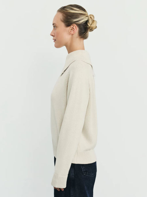 Джемпер из хлопка с пуговицами на воротнике / Zarina  фото 4