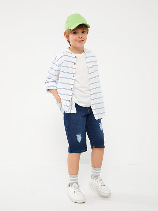 Hakim Yaka ?izgili Uzun Kollu Erkek ?ocuk G?mlek - Waikiki фото 3