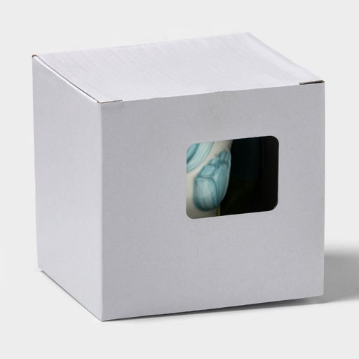 Кружка «Тюльпан», 350 мл, голубой цветок, керамика, белая