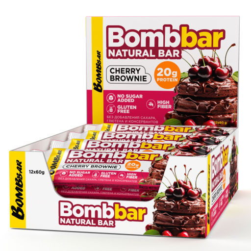 Протеиновый батончик Bombbar - Вишневый брауни 1 шт