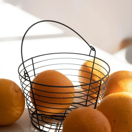 Фруктовница Доляна, 19.5×19.5×13 см, чёрная