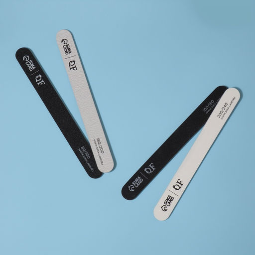 Цена за 3 шт. Набор пилок для ногтей, прямые, 80/100, 100/180, 180/200, 200/240 грит, 18 см, 4 шт., разноцветных