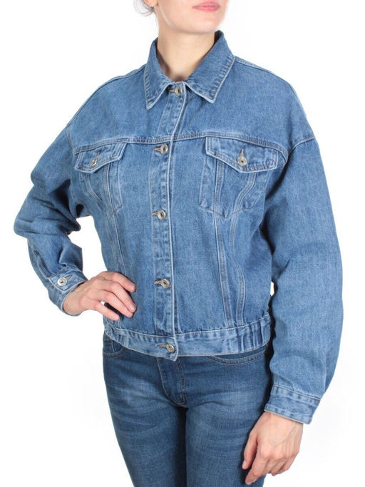 829 BLUE Куртка джинсовая женская (100% хлопок) - Фабричный китай фото 3