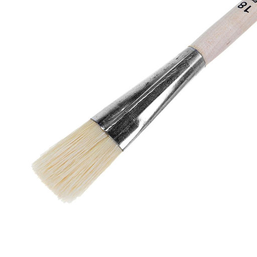 Кисть Щетина плоская №18 (ширина обоймы 18 мм; длина волоса 26 мм), деревянная ручка, Calligrata  фото 2