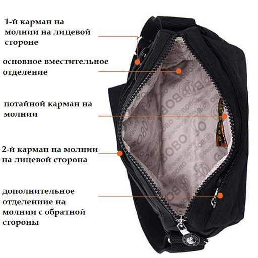 Сумка K2-BB-1620-Black - Ferro фото 2