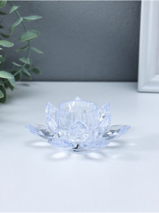 Светодиодная свеча LED - ночник RISALUX «В лотосе», 3×LR1130, прозрачный, 10.5×10.5×4.5 см