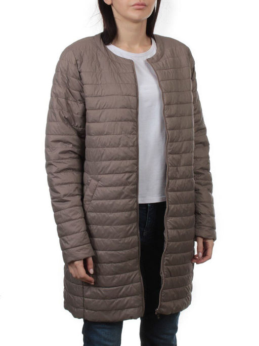 K-528 GRAY BEIGE Куртка демисезонная стеганая женская (70 гр. холлофайбер) - Fashion фото 6