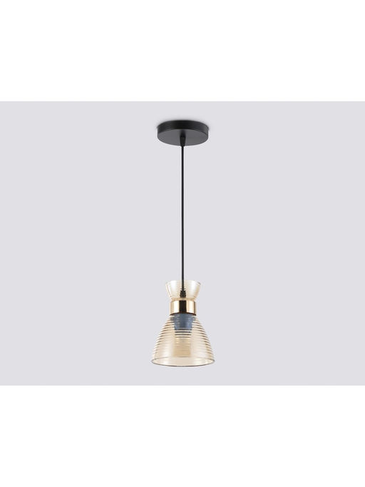 Светильник подвесной TR3403, 1хE27, 60 Вт, 100×13.5 см, чёрно-золотистый
