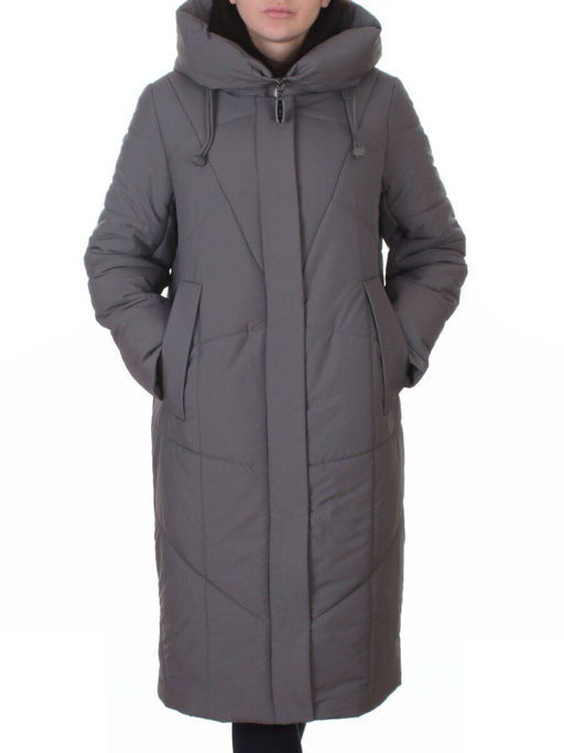 A616 GRAY Пальто зимнее женское (верблюжья шерсть, 120 гр. холлофайбер) - Фабричный китай фото 3