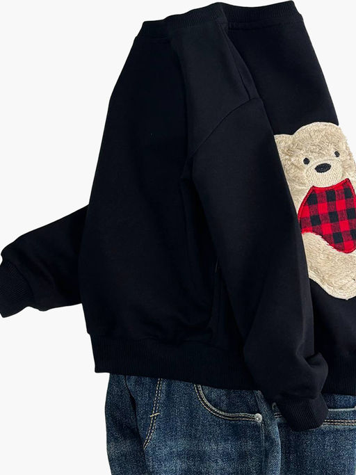 Свитшот с аппликацией 22-0533 черный|красный - Mini maxi фото 4