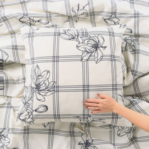 Постельное бельё Этель Евро Ink flowers 200*217 см, 220*240 см, 70*70 см-2 шт, бязь 125 г/м2, хл 100%  фото 5