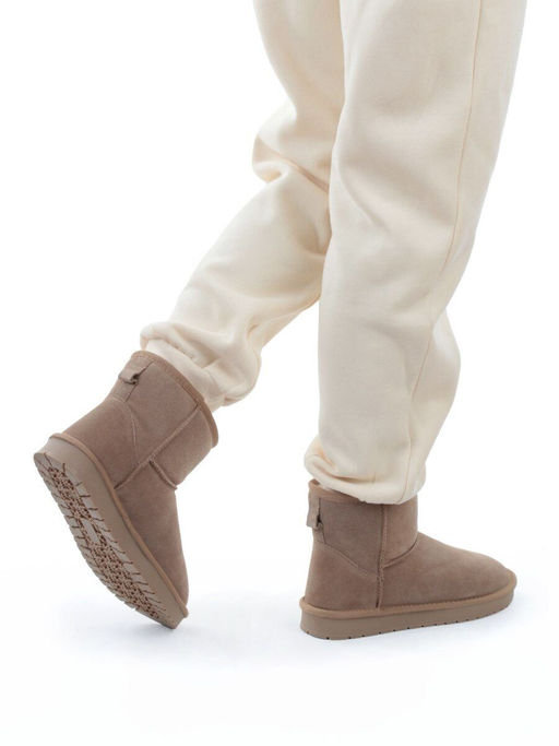 04-PF5854-3 BEIGE Угги женские (натуральная замша, 100% шерсть)