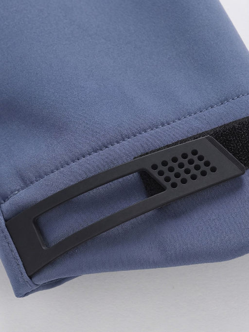 Ветровка мужская софтшелл виндстоппер с капюшоном спортивная синего цвета 9615_1S