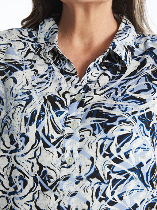 Desenli Uzun Kollu Kad?n G?mlek