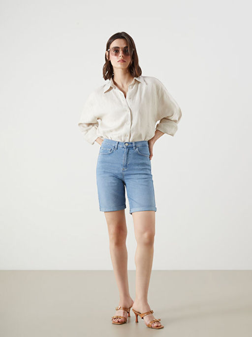 Bermuda Fit Kad?n Jean ?ort