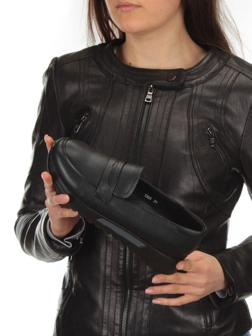 03-5309 BLACK Полуботинки женские (натуральная кожа)