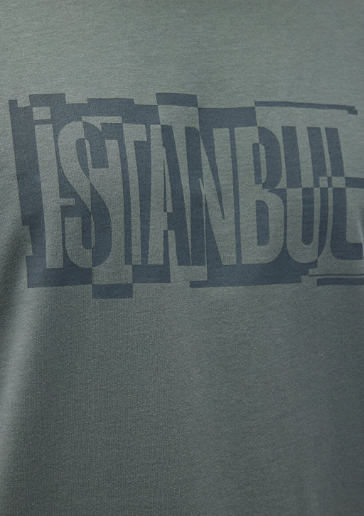 Istanbul Bask?l? Yesil Tisort - Mavi фото 6