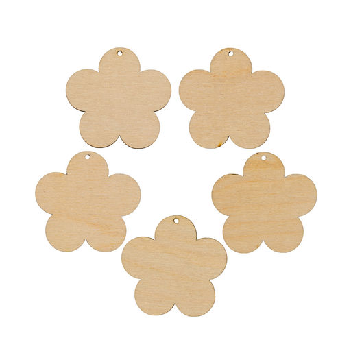 Заготовка для декорирования Mr. Carving БА-52 Набор подвесок фанера 5 х 4.8 х 0.3 см 5 шт Цветочки