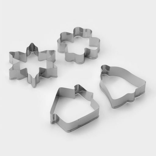 Набор форм для вырезания печенья Доляна Снежинка. Домик. Колокольчик. Клевер, 4 шт. фото 2