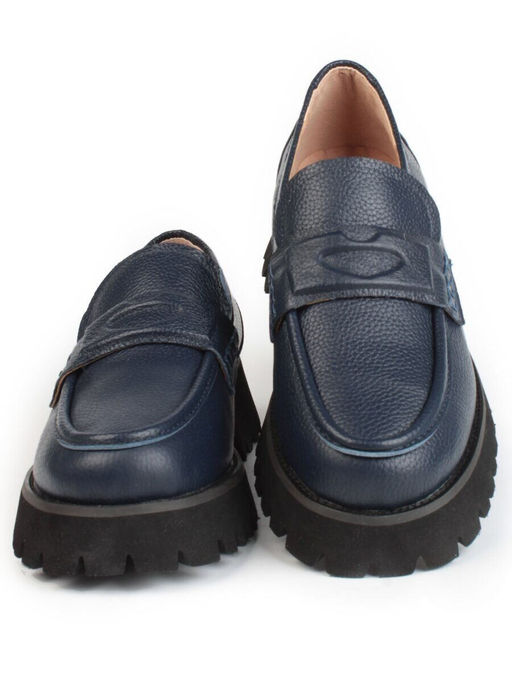 03-YP9860G DK. BLUE Лоферы женские (натуральная кожа)