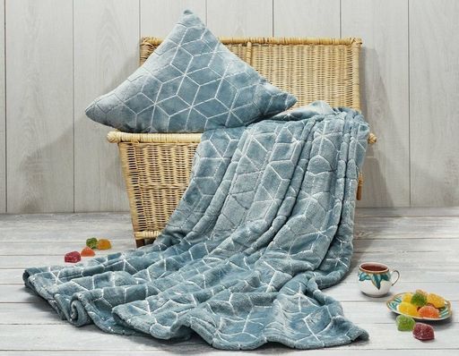 Покрывало-плед Зимнее небо фланель 200*220 см. - Лен поволжья фото 2