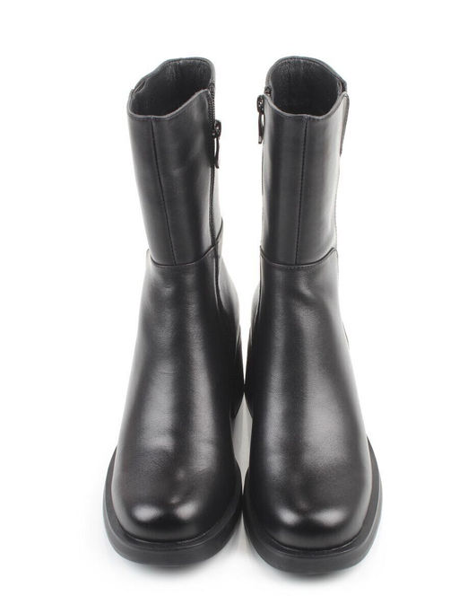 01-M43-7 BLACK Ботинки демисезонные женские (натуральная кожа, байка)