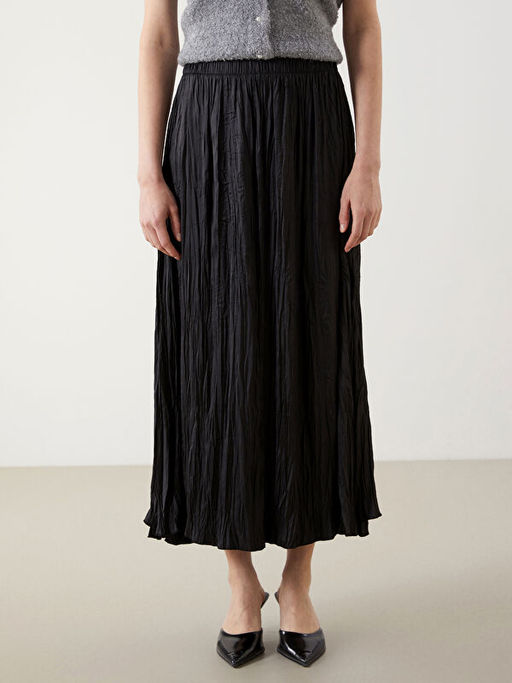 Beli Lastikli Saten Kad?n Etek