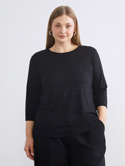 Bisiklet Yaka Ta?l? Bluz