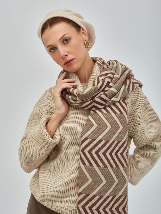 В составе шерсть и кашемир! теплый двусторонний палантин - Tantino фото 15