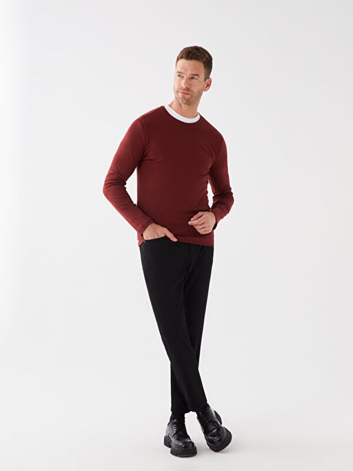 Bisiklet Yaka Uzun Kollu Erkek Sweatshirt