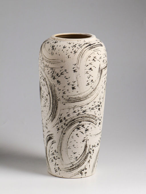 Ваза «Сэнс», 28.5×13 см, керамика, бело-чёрная