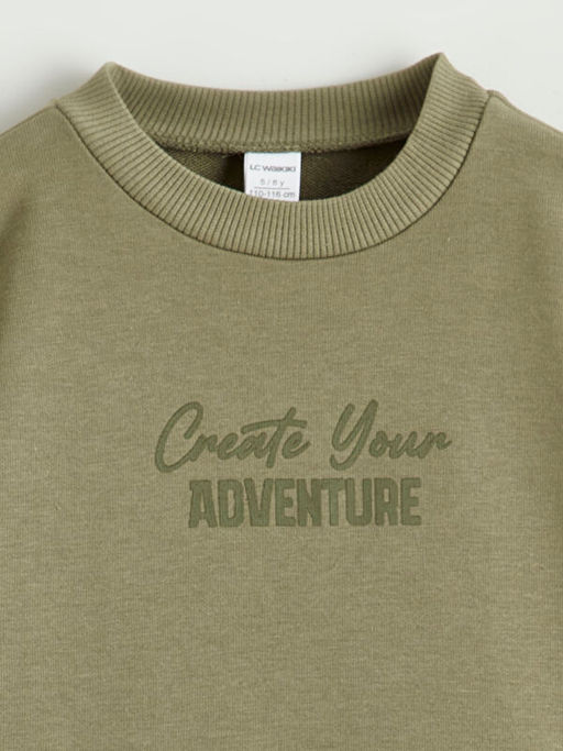 Bask?l? Erkek ?ocuk Sweatshirt