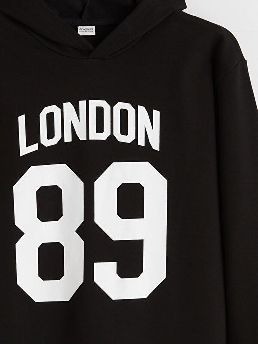 London Bask?l? Erkek ?ocuk Kap??onlu Sweatshirt - Waikiki фото 3