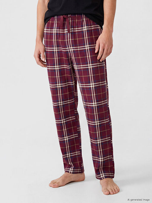 Regular Fit Ekose Erkek Pijama Alt - Waikiki фото 2