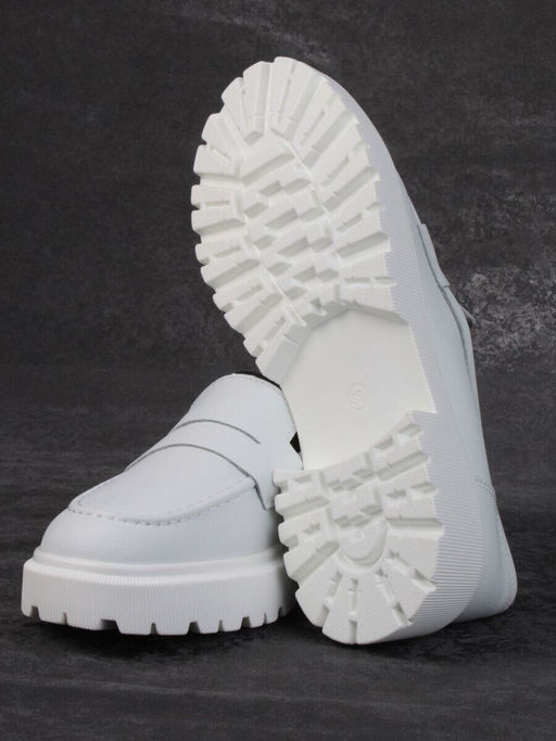 03-PDD178-1 GRAY WHITE Лоферы женские (натуральная кожа)