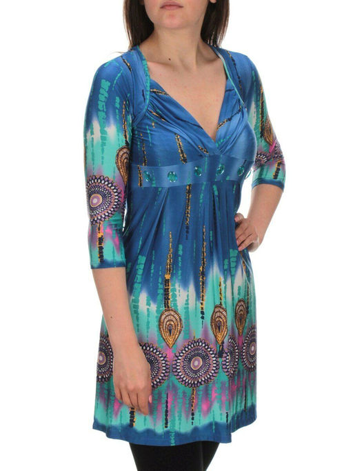 6098 BLUE Туника женская (90% вискоза, 10% эластан)