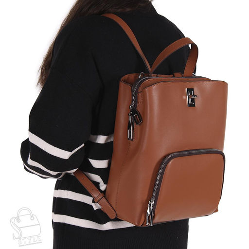Рюкзак женский кожаный 726VG brown Vitelli Grassi в Новосибирске